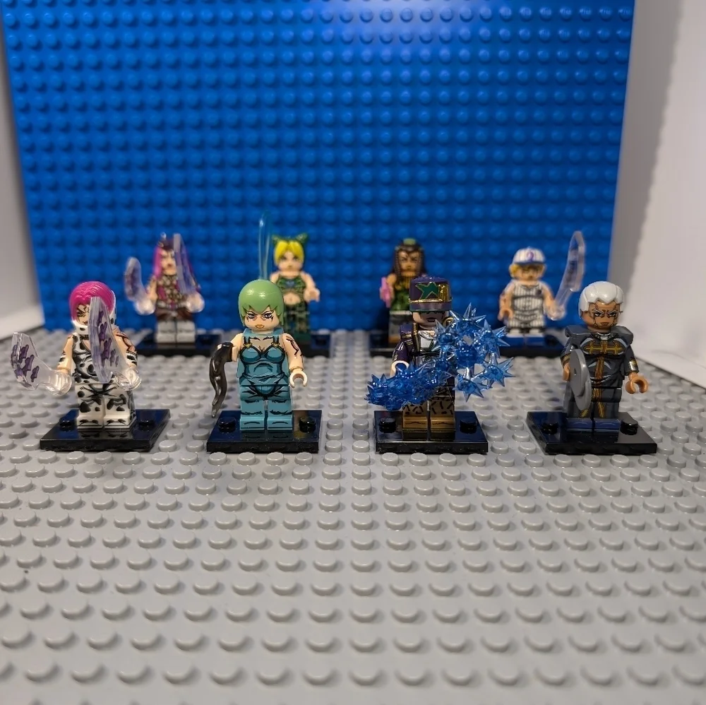 8 Minifigures- Jojo Anime Building Block Toy Manga Action Figure Collectible